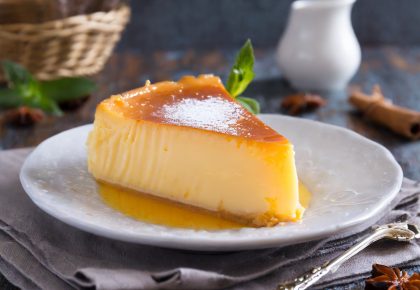 Part de flan à la vanille