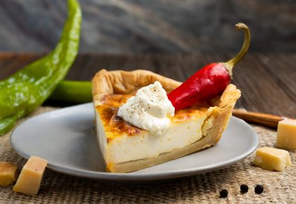 Flan original au fromage de chèvre et piment